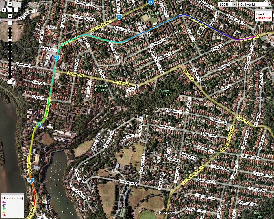 Burns Bay Rd Route